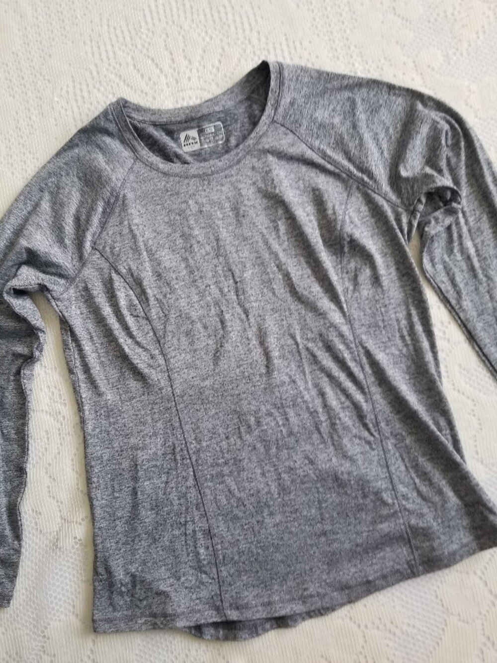 RBX Gray Athletic Fitted Pullover Long Sleeve T Shirt Large